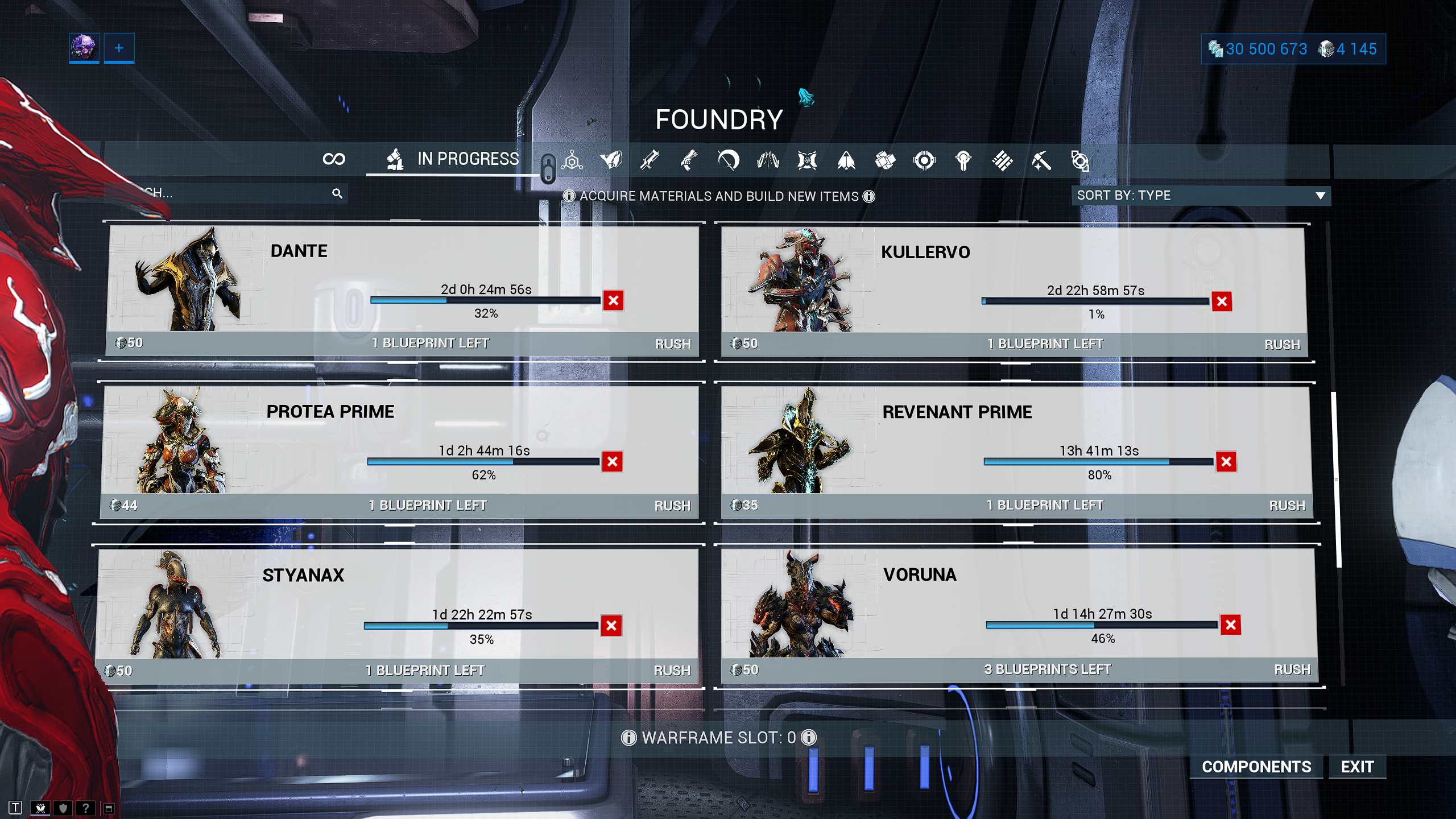 the crafting foundry in Warframe