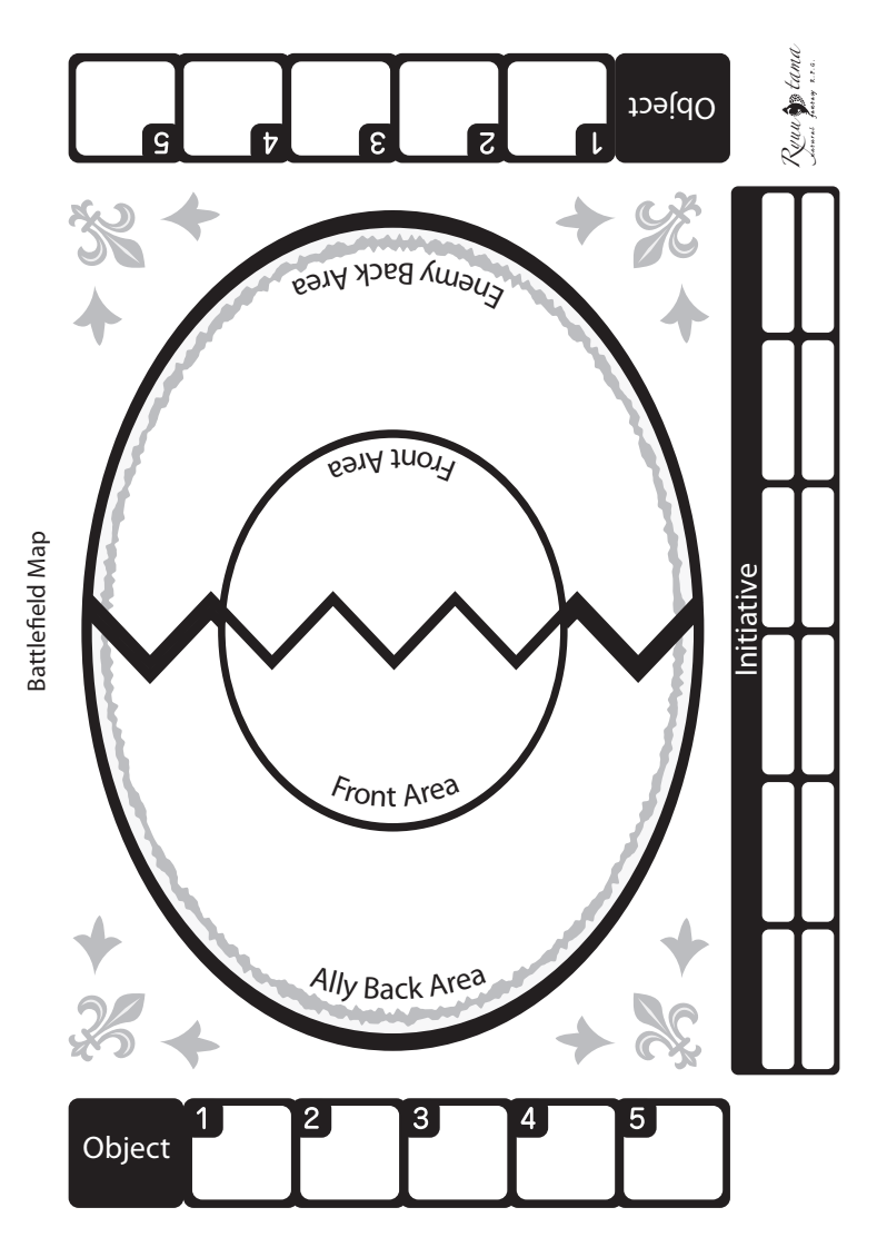 the battle egg from Ryuutama -- a similar combat system with a front and back area for both sides