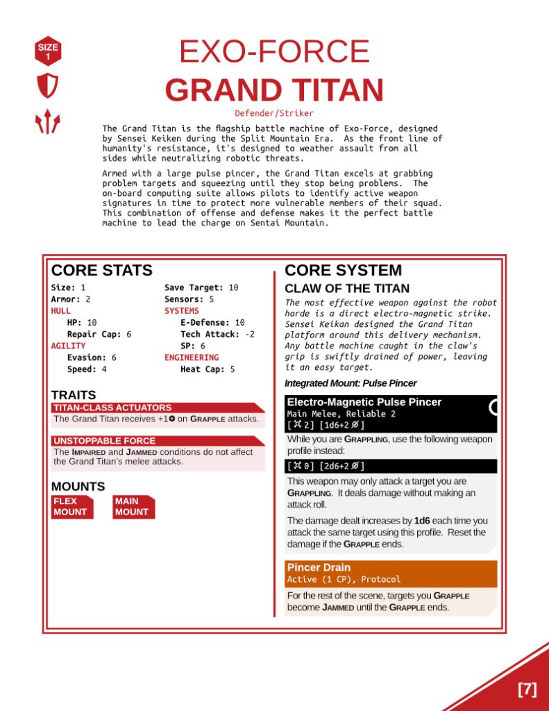 the Lancer interpretation of the Grand Titan