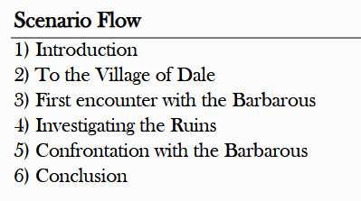 the scenario flow from main scenario 1 in Sword World 2.5