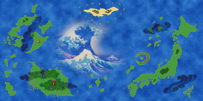 a classic Final Fantasy -style world map for the campaign